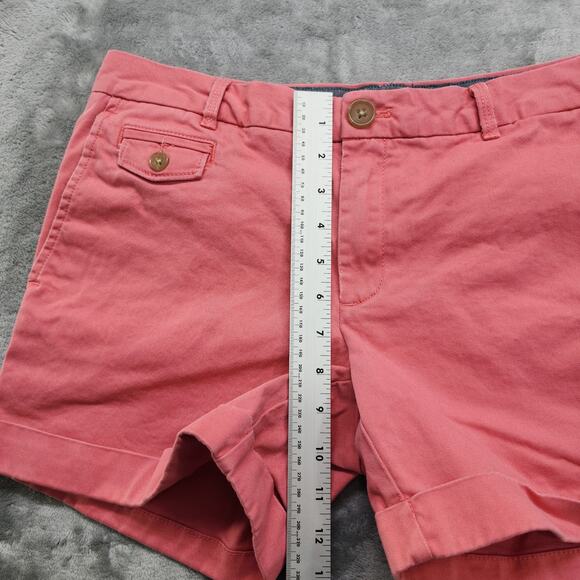Banana Republic Shorts Womens 6 Pink Sun Blaze We Roll Up Chino Cuffed Preppy - Picture 11 of 14